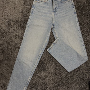Jeans taille haute bleu clair