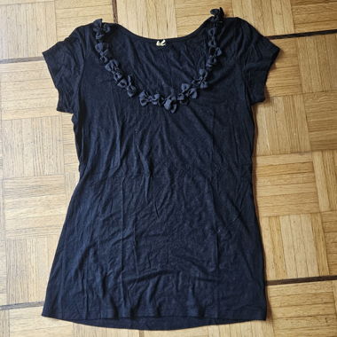 Schwarzes Zebra-T-Shirt mit Schleifen