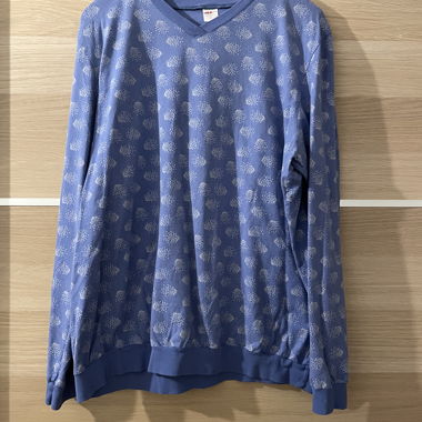 Sweat ISA bodywear blau mit Blumenprint XL