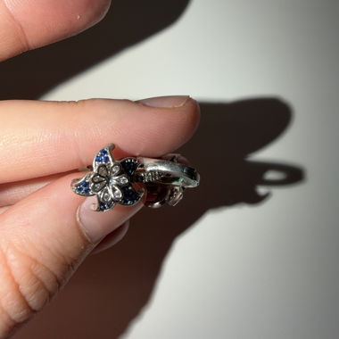 Silver-Colored Flower Earrings