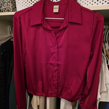 Blusa in satin rossa di Zebra, taglia S