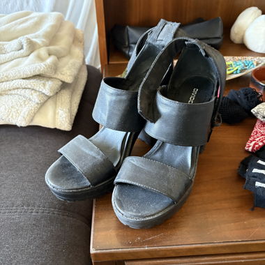 Black High Heels Sandals
