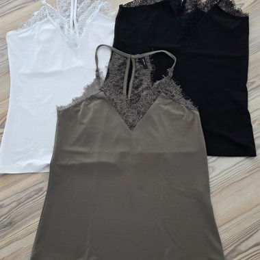 Confezione da 3 top in pizzo