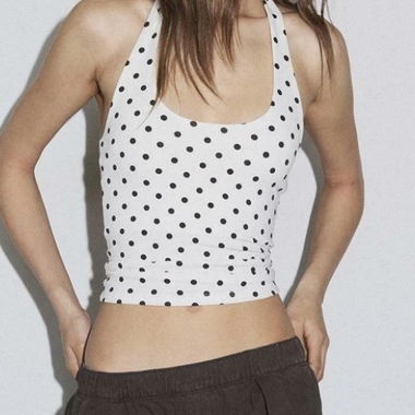 Backless Polka-Dot Top