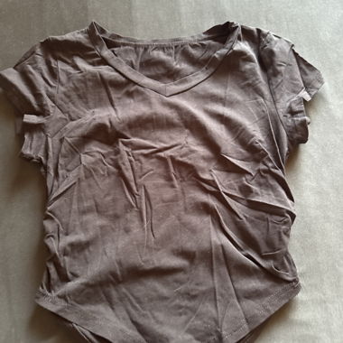 Brown V-Neck T-Shirt