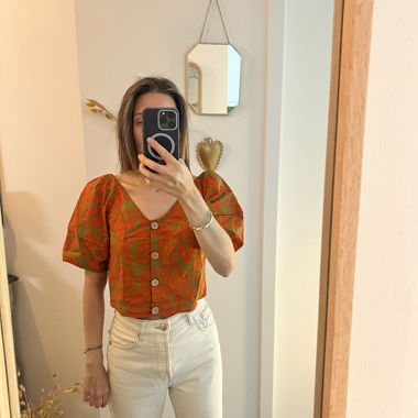 Blumiges Crop-Top MNG