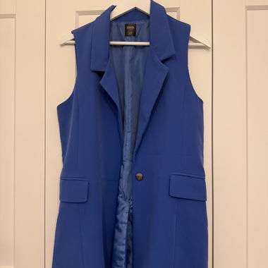 Blazer da donna blu senza maniche