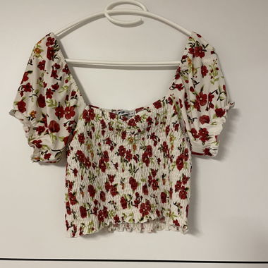 Top Court à Motif Floral