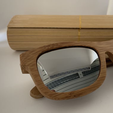 Coole Sonnenbrille Holz Vintage Spiegelgläser