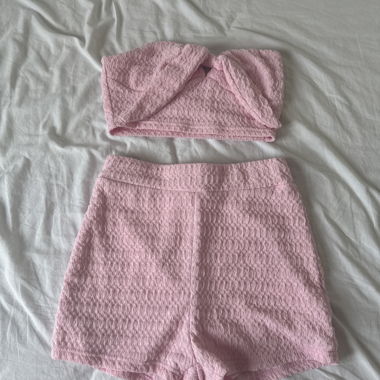 Pink Two-Piece Shorts Set