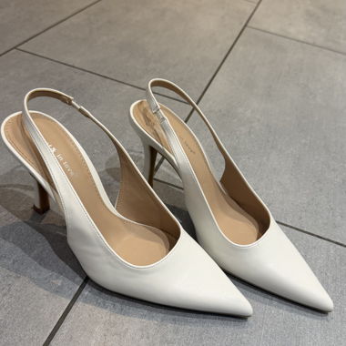 White Slingback Heels