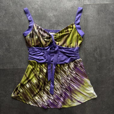 “Lamaria” draped bow tie detailing curvy cami top