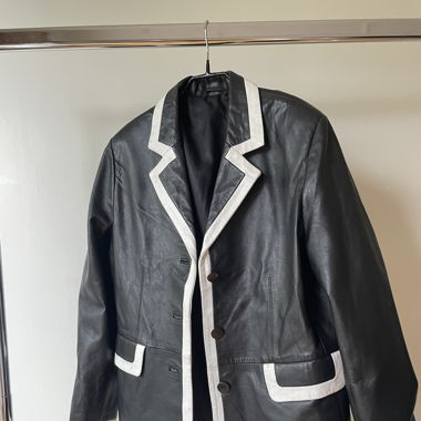 Leather Blazer black/white