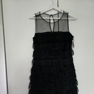Rare London Limited Edition Black Fringe Dress 
