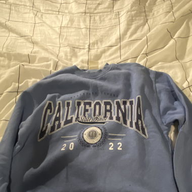 blauer Pullover 