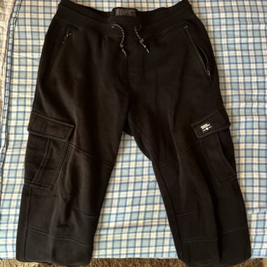Pantalon cargo noir en molleton Angelo Litrico (M)