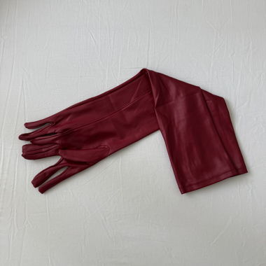 Guanti in ecopelle rossi