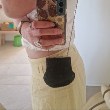 Bellissima borsa da sera vintage originale con perline