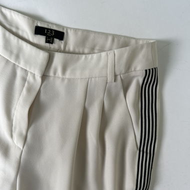 Pantaloni Tailored a Righe Cream