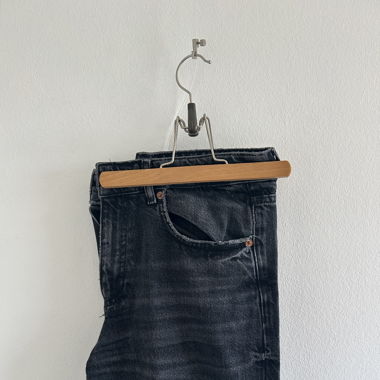 Jean noir mid rise coupe droite 