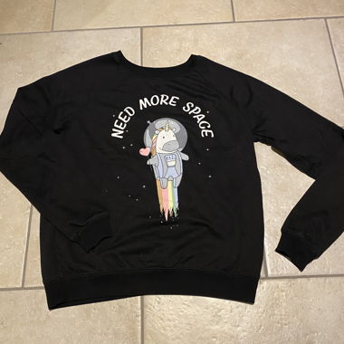 Pullover mit Space Einhorn Druck Gr. S