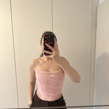 Haut bandeau rosé à zip