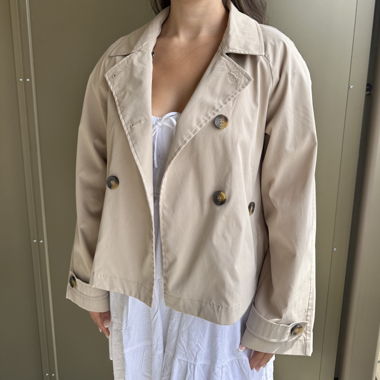 ONLY Jacke/kurzer Trenchcoat April Grösse L 