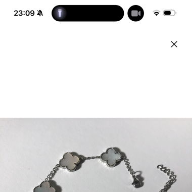 Klee Weiß Silber Armband