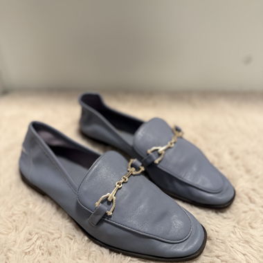 Mocassini in pelle blu