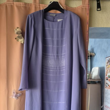 Zweiteiler, Kleid und Jacke violett/lila