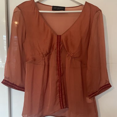 Blusa arancione in seta