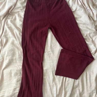 Rote Tally Weijl Ribbed Pants Schlagghosen