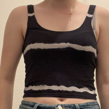 Black Striped Crop Top