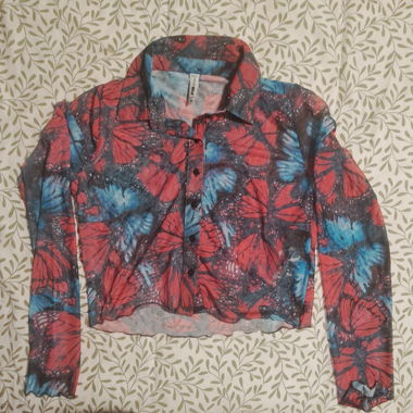 Butterfly Crop Blouse M