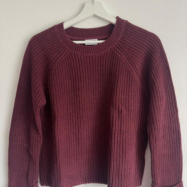 Maglione in maglia rosso scuro