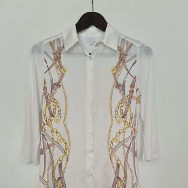 Weisse Bluse mit Kettenmuster Alba Moda