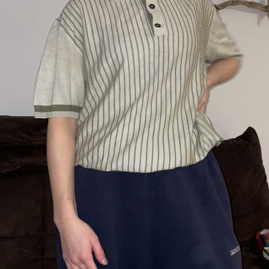 Polo rayé beige