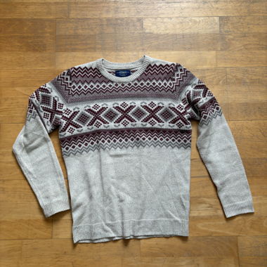 Gemütlicher Wollpullover rot/creme