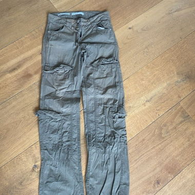 Vintage Cargohose Damen Khaki Defekt, Vintage look