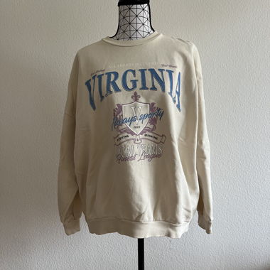 cream print sweatshirt from pull&bear