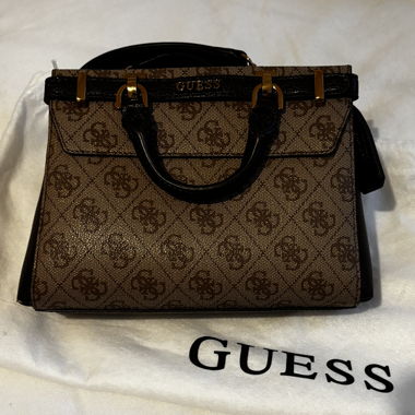 Brown Guess Monogram Handbag
