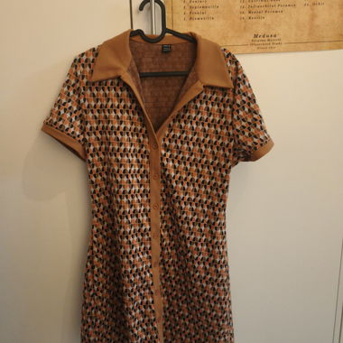 Robe chemise vintage motif géométrique