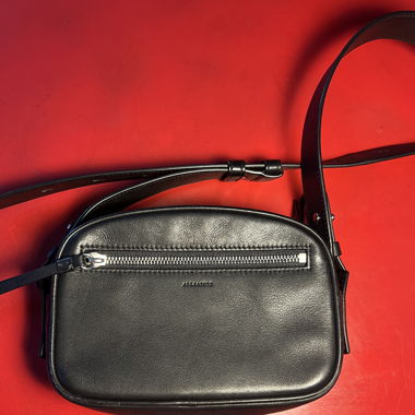 AllSaints Umhänge-/Gürteltasche schwarz Leder