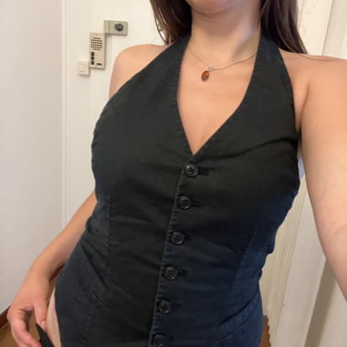 Schwarzes ärmelloses Top