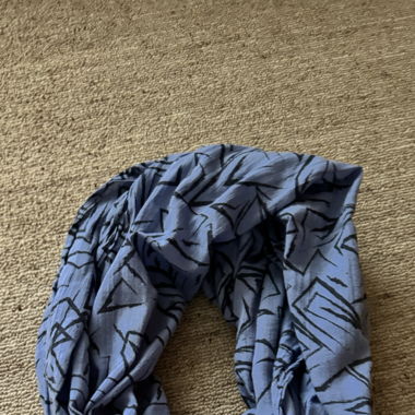S.Oliver Loop Schal blau-Lila Schwarz gemustert