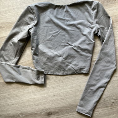Edgy Antracite Grey Crop Top