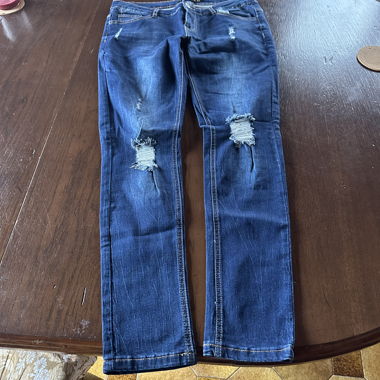 Zerrissene Damenjeans Blau