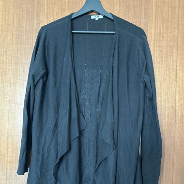 Veste noir longue laine fine
