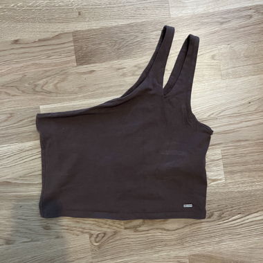 Brown Asymmetrical Hollister Top