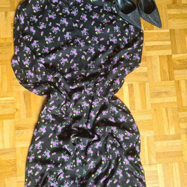 Abito camicia floreale nero nuovo
